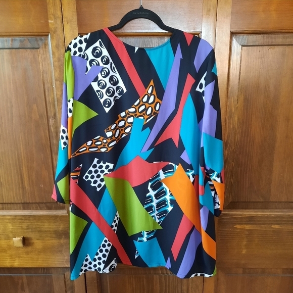 Vintage Bob Mackie Wearable Art geometric mixed animal print open front kimono - Picture 6 of 11